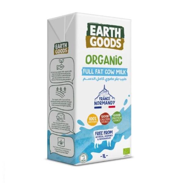 Earth Goods Organic Full Fat Cow Milk - 1 Liter