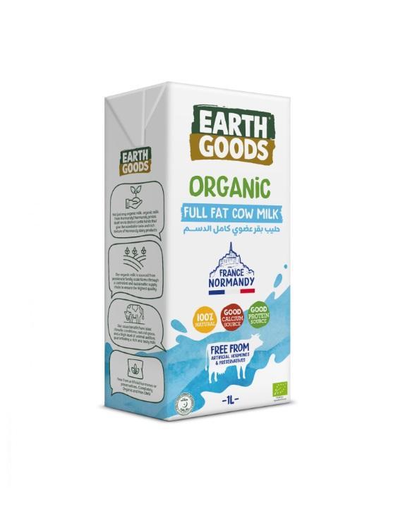 Earth Goods Organic Full Fat Cow Milk - 1 Liter