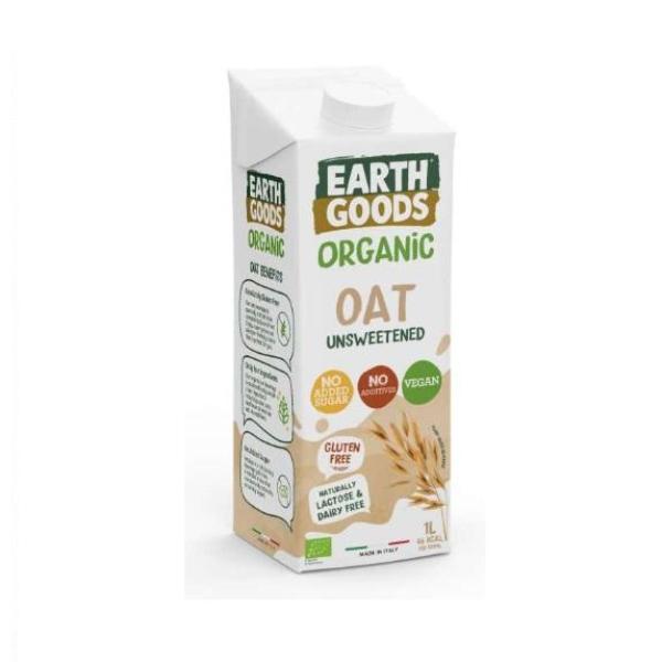 Earth Goods Organic Oat Milk, Unsweetened, Gluten-Free - 1 Liter