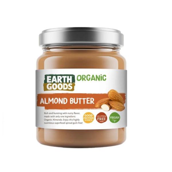 Earth Goods Organic Roasted Almond Butter, Gluten-Free - 200g