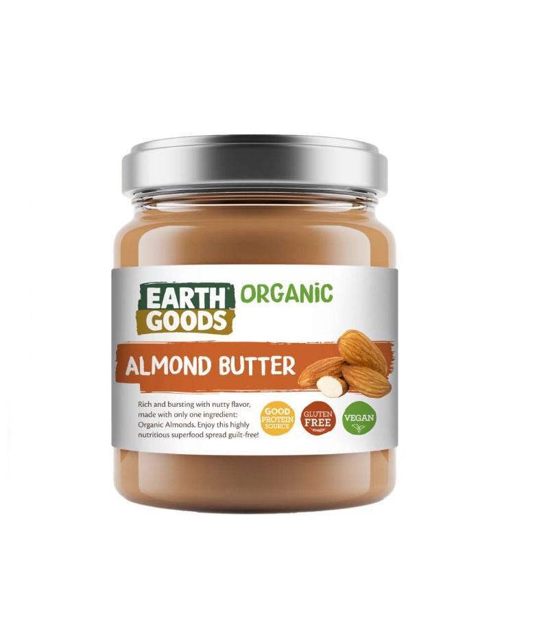 Earth Goods Organic Roasted Almond Butter, Gluten-Free - 200g