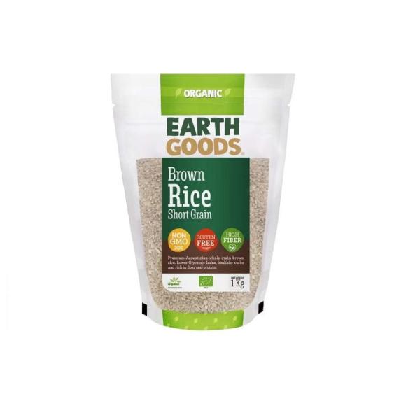 Earth Goods Organic Short Grain Brown Rice, Gluten-Free - 1000g