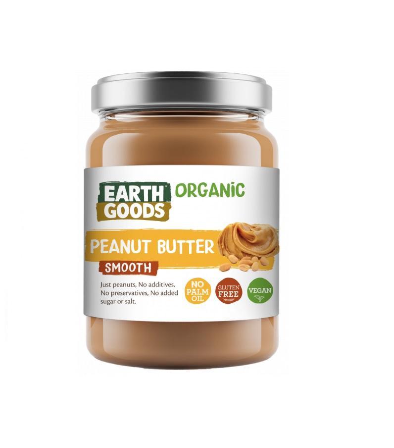 Earth Goods Organic Smooth Peanut Butter, Gluten-Free - 400g