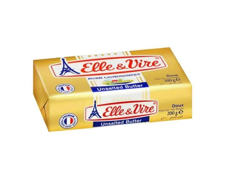 Elle & Vire Unsalted Butter 82% Fat, Gold - 200g