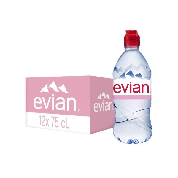 Evian Natural Mineral Water, PET bottle - 750 ml