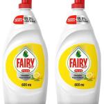 Fairy Plus Lemon with Alternative Power to Bleach, Dish Washing Liquid Soap - 600 ml (Dual Pack)