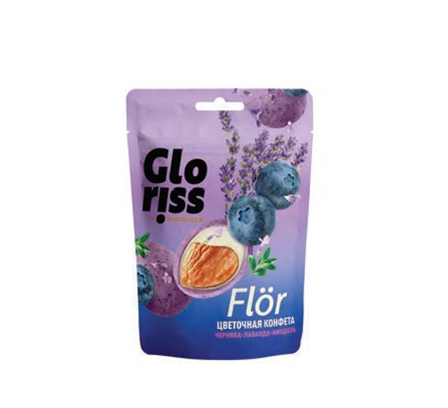 Gloriss FL Almonds Glazed White Chocolate with Blueberry and Lavender - 65g