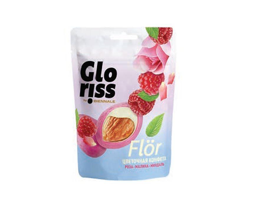 Gloriss FL Almonds Glazed White Chocolate with Raspberry and Rose - 65g