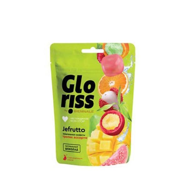 Gloriss Jefrutto Chewing Sweets in Chocolate Tropical Assorti - 75g