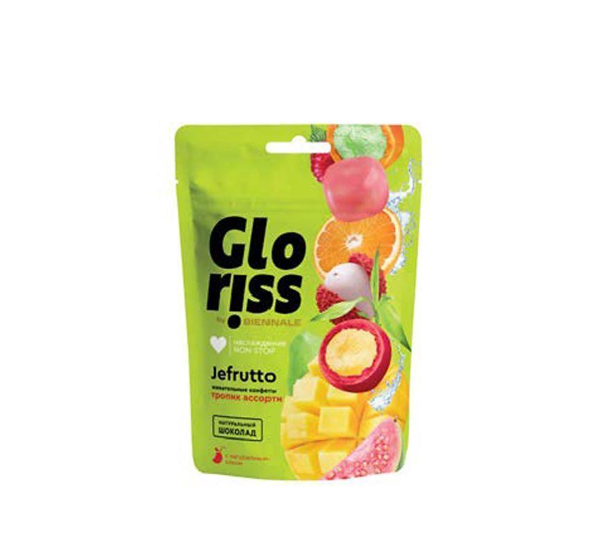 Gloriss Jefrutto Chewing Sweets in Chocolate Tropical Assorti - 75g