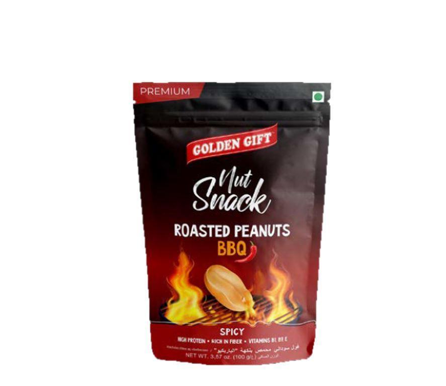 Golden Gift Roasted Premium Natural Peanuts BBQ Spicy, BIO PACK - 100g