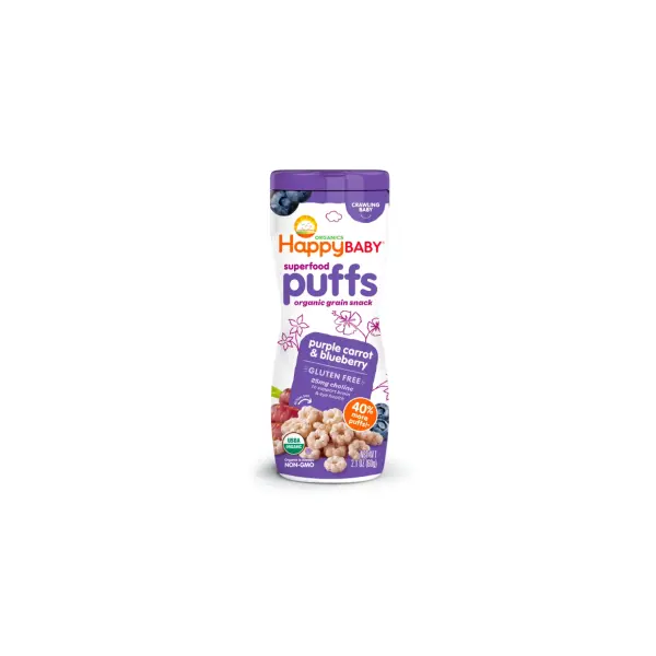 Happy Family Organics Superfood Puffs Purple Carrot and Blueberry - 60g