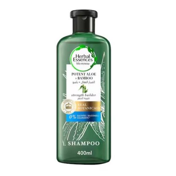 Herbal Essences Hair Strengthening Sulfate Free Potent Aloe Vera with Bamboo Natural Shampoo For Dry Hair - 400 ml