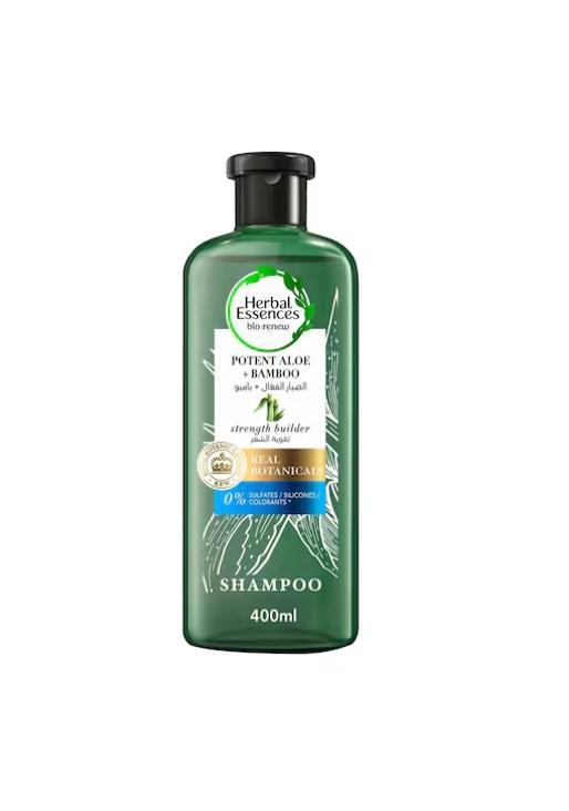 Herbal Essences Hair Strengthening Sulfate Free Potent Aloe Vera with Bamboo Natural Shampoo For Dry Hair - 400 ml