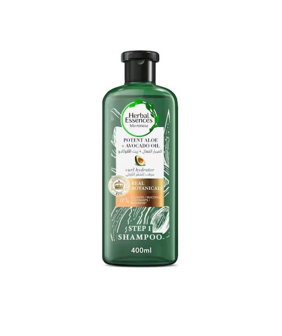 Herbal Essences Sulfate Free Potent Aloe, Avocado Oil Hair Shampoo to Cleanse and Hydrate Curls - 400 ml