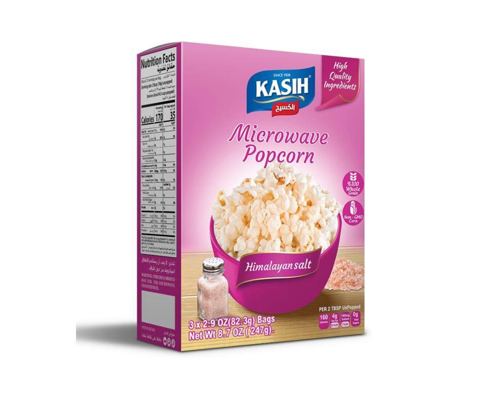 Kasih Microwave Popcorn Himalayan Salt, 3 Bags of 82.3g - 247g