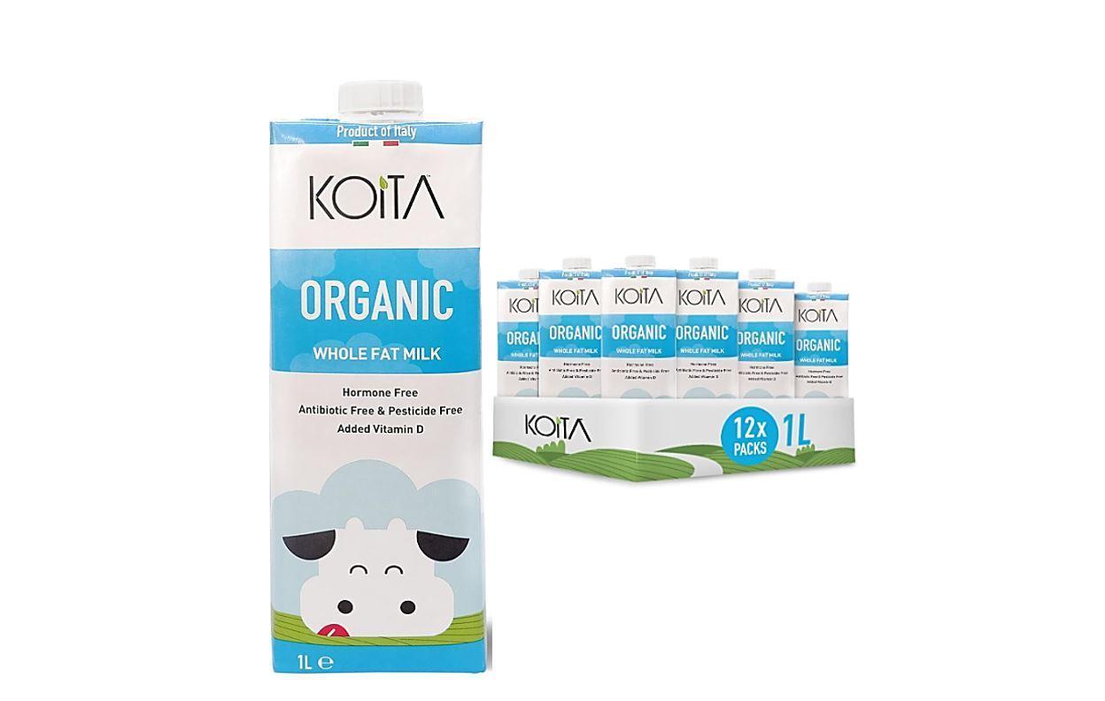 Koita Organic Milk, Whole Fat - 1 Liter