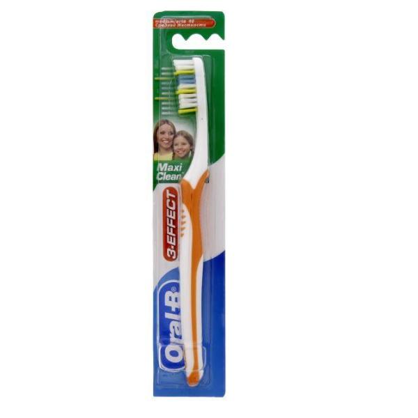 Oral B Three-Effect Maxi Clean Manual Toothbrush 40 Medium, Assorted Color