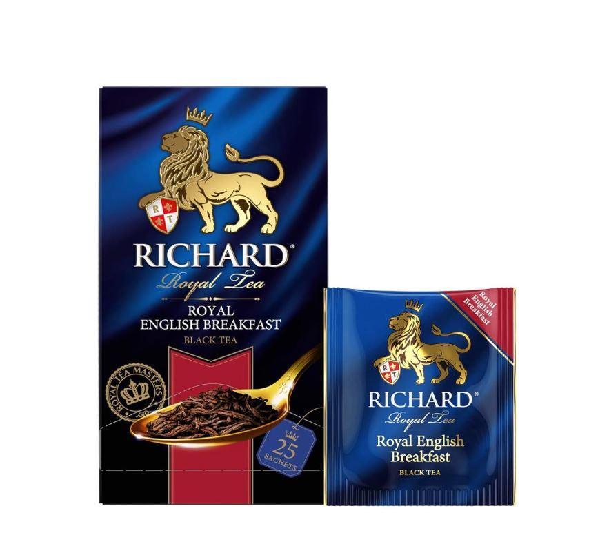 Richard Royal English Breakfast, Classic Black Tea in Sachets - 25 Tea Bags