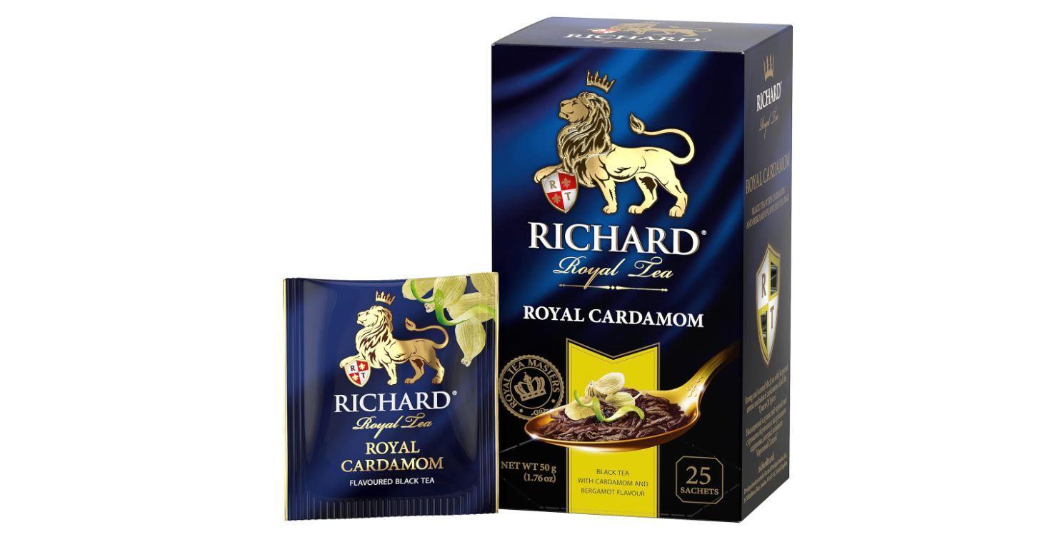 Richard Royal Tea Cardamom, Black Tea in Sachets - 25 Tea Bags