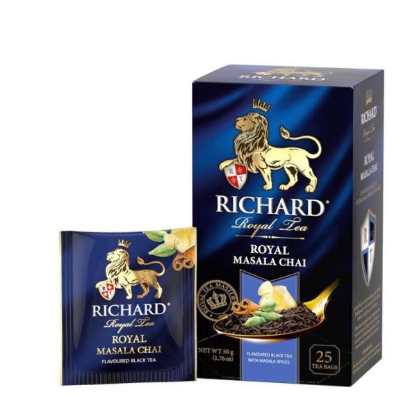 Richard Royal Tea Masala Chai, Black Tea in Sachets - 25 Tea Bags