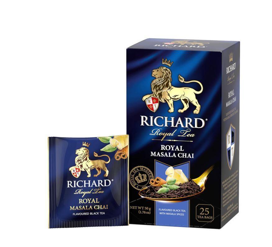 Richard Royal Tea Masala Chai, Black Tea in Sachets - 25 Tea Bags