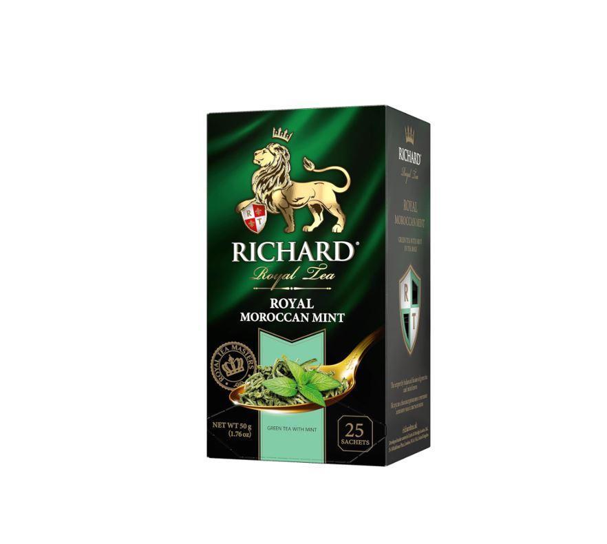 Richard Royal Tea Moroccan Mint , Green Tea in Sachets - 25 Tea Bags