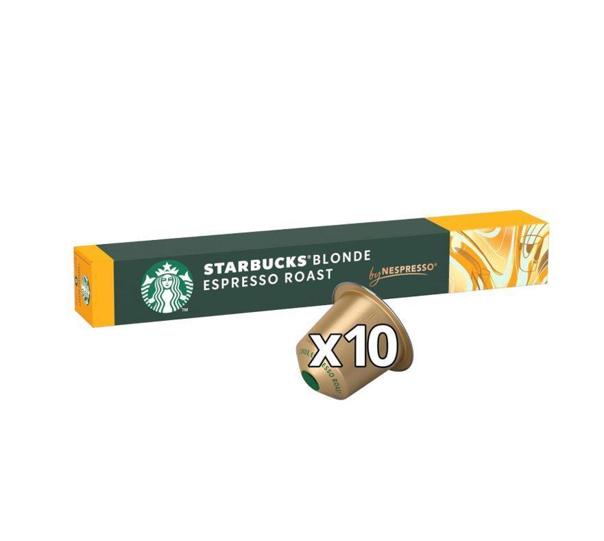 Starbucks Nespresso Coffee Pods, Blonde Espresso Roast - 53g x 10