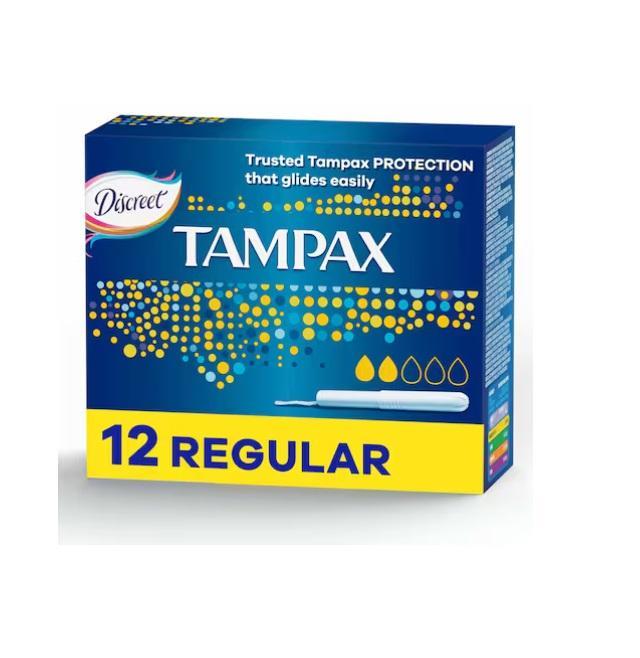 Tampax Tampons Regular Discreet With Applicator - 12 Tampons