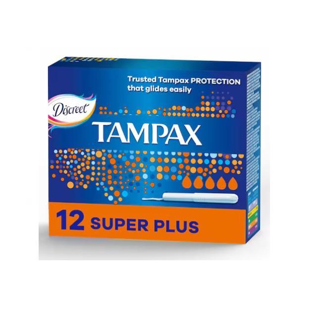 Tampax Tampons Super Plus Discreet With Applicator - 12 Tampons