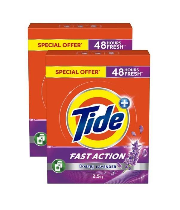 Tide Fast Action Laundry Detergent Powder with Lavender - 2.25 kg (Dual Pack)