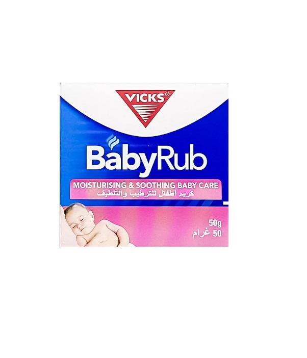 Vicks BabyRub, Moisturizing and Soothing Baby Care, Comfort Care for +3 Month Old Babies - 50g