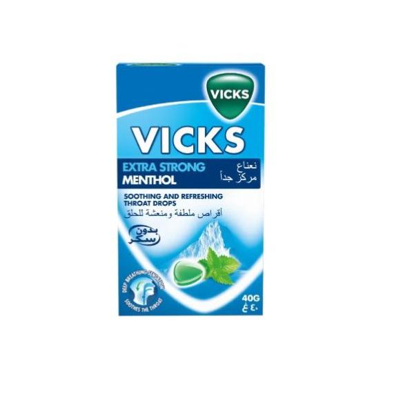 Vicks Extra Strong Menthol Refreshing Throat Drops - 20 Drops