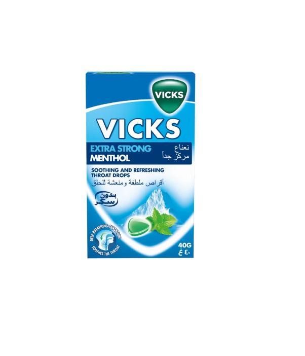 Vicks Extra Strong Menthol Refreshing Throat Drops - 20 Drops