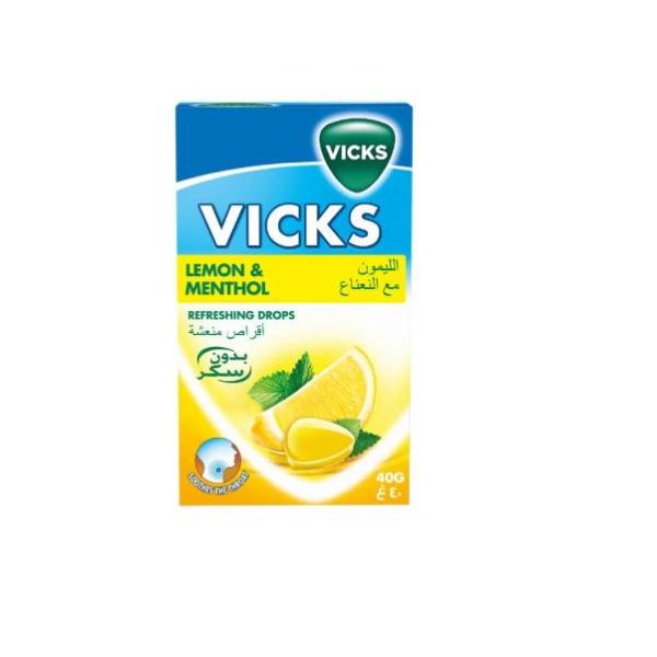 Vicks Lemon and Menthol Refreshing Throat Drops - 20 Drops