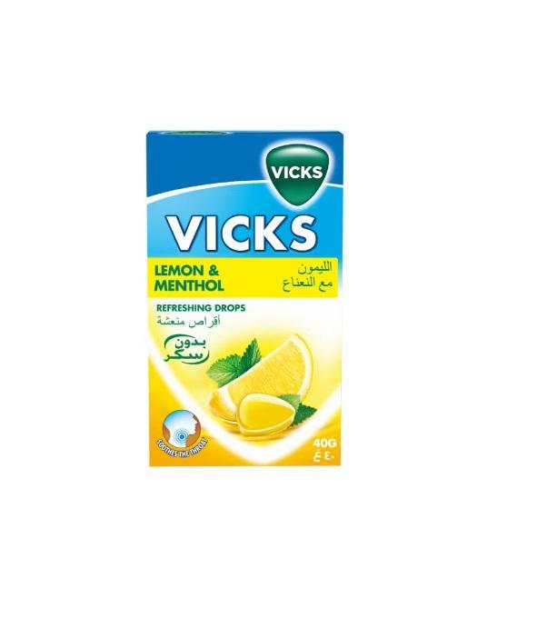 Vicks Lemon and Menthol Refreshing Throat Drops - 20 Drops