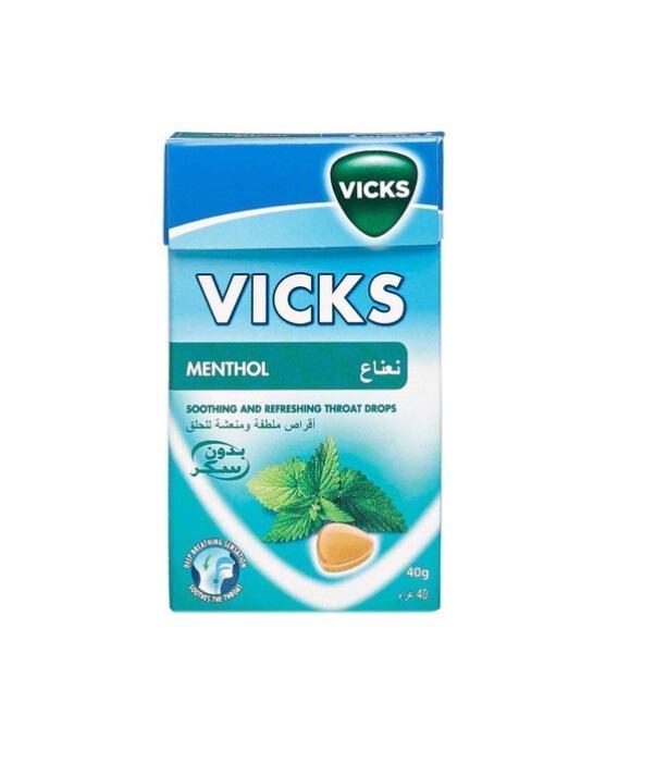 Vicks Refreshing Throat Drops to Refresh Your Breath, Menthol - 40g