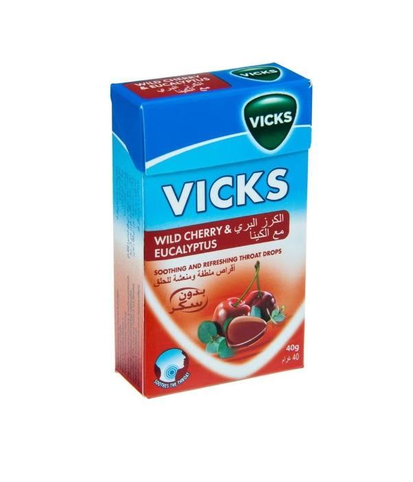 Vicks Wild Cherry and Eucalyptus Refreshing Throat Drops - 20 Drops