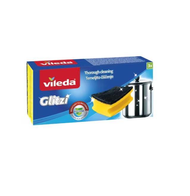 Vileda Glitzi Sponge Scourer - 3 pcs